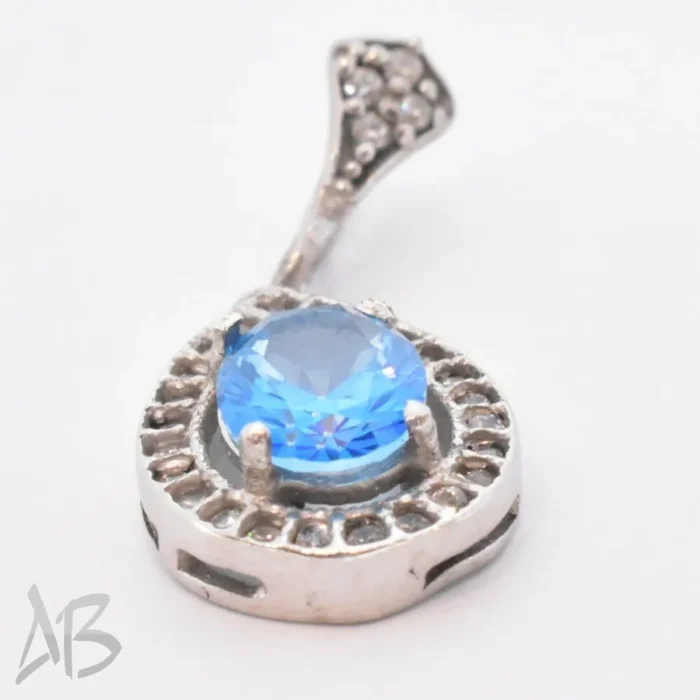 گردنبند نقره اصل (مدالی) نگین توپاز اصل برلیان کات سبك و زيبا کد Med93 - Image 6