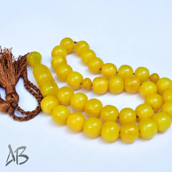 تسبیح سندلوس بودار 33 دانه اصل کد 1121 گرد زرد خوشرنگ آقابزرگ - Image 7