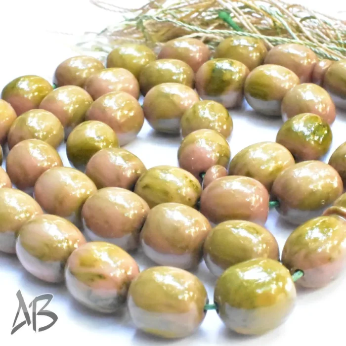 تسبیح سندلوس 41 دانه بودار تراش بیضی طرح دار و زیبا کد 1095 آقابزرگ - Image 11