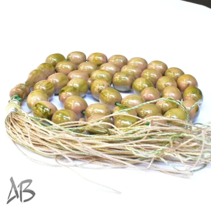 تسبیح سندلوس 41 دانه بودار تراش بیضی طرح دار و زیبا کد 1095 آقابزرگ - Image 4