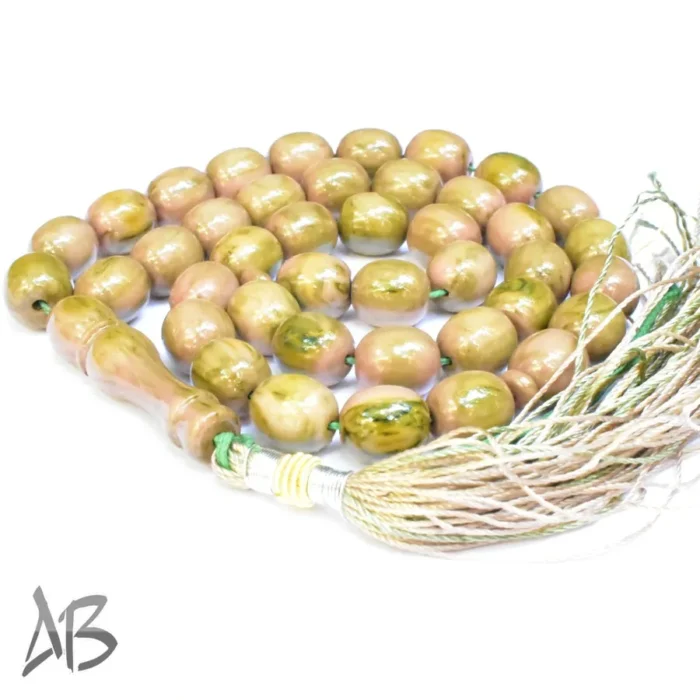 تسبیح سندلوس 41 دانه بودار تراش بیضی طرح دار و زیبا کد 1095 آقابزرگ - Image 5