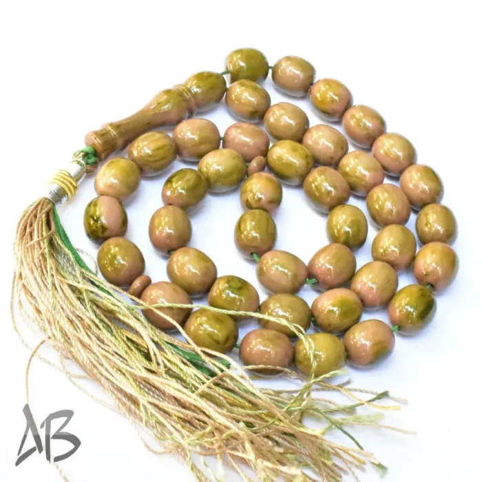 تسبیح سندلوس 41 دانه بودار تراش بیضی طرح دار و زیبا کد 1095 آقابزرگ - Image 7