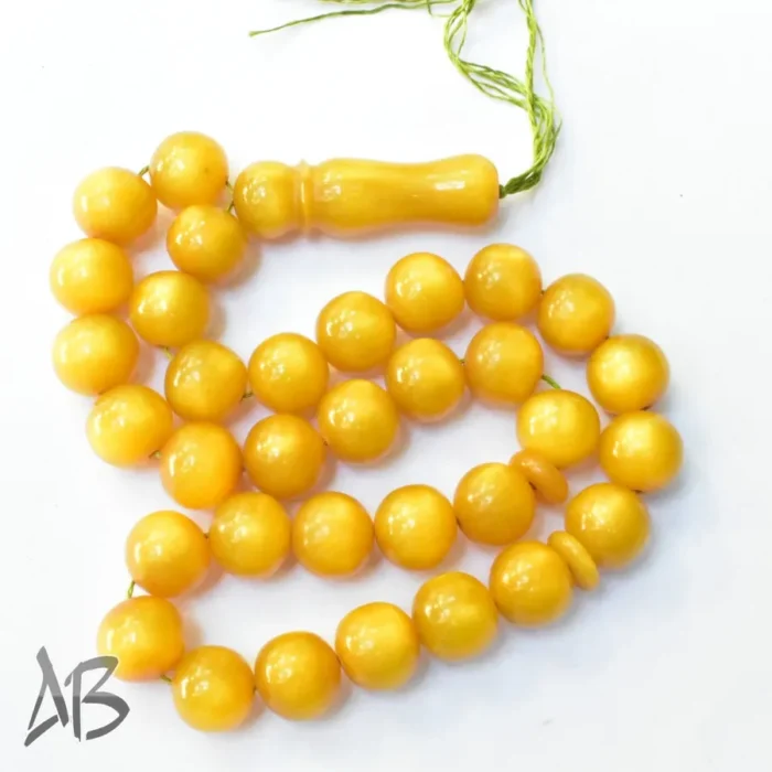 تسبیح سندلوس بودار 33 دانه اصل کد 1096 گرد با جلای صدفی بسیار زیبا آقابزرگ - Image 3