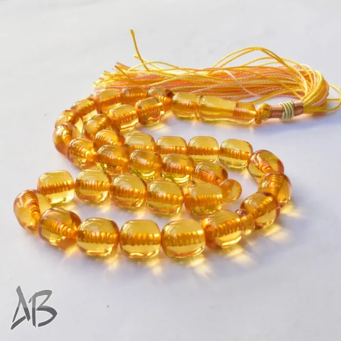 تسبیح سندلوس بودار 33 دانه اصل کد 1103 بودار استوانه ای لبه گرد تراش طرح قدیم آقابزرگ - Image 7