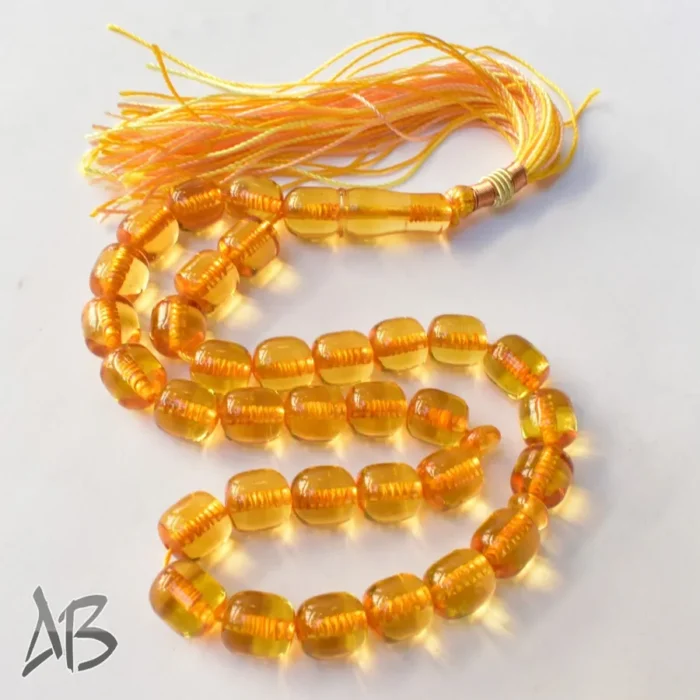 تسبیح سندلوس بودار 33 دانه اصل کد 1103 بودار استوانه ای لبه گرد تراش طرح قدیم آقابزرگ - Image 8