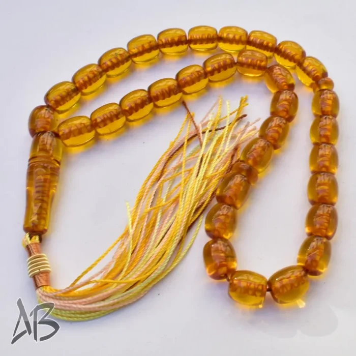 تسبیح سندلوس بودار 33 دانه اصل کد 1110 استوانه ای لبه گرد تراش طرح قدیم آقابزرگ - Image 5