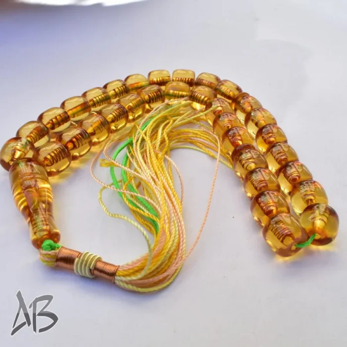 تسبیح سندلوس بودار 33 دانه اصل کد 1111 استوانه ای تراش طرح قدیم آقابزرگ - Image 4