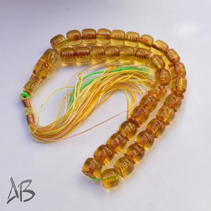 تسبیح سندلوس بودار 33 دانه اصل کد 1111 استوانه ای تراش طرح قدیم آقابزرگ - Image 6