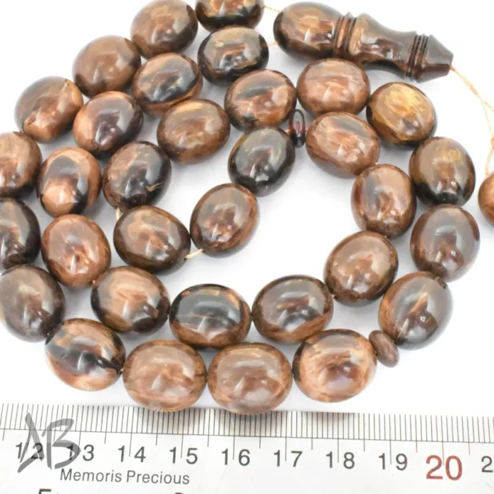 تسبیح سندلوس 33 دانه اصل کد 1124 بودار تراش بیضی زیبا آقابزرگ - Image 3