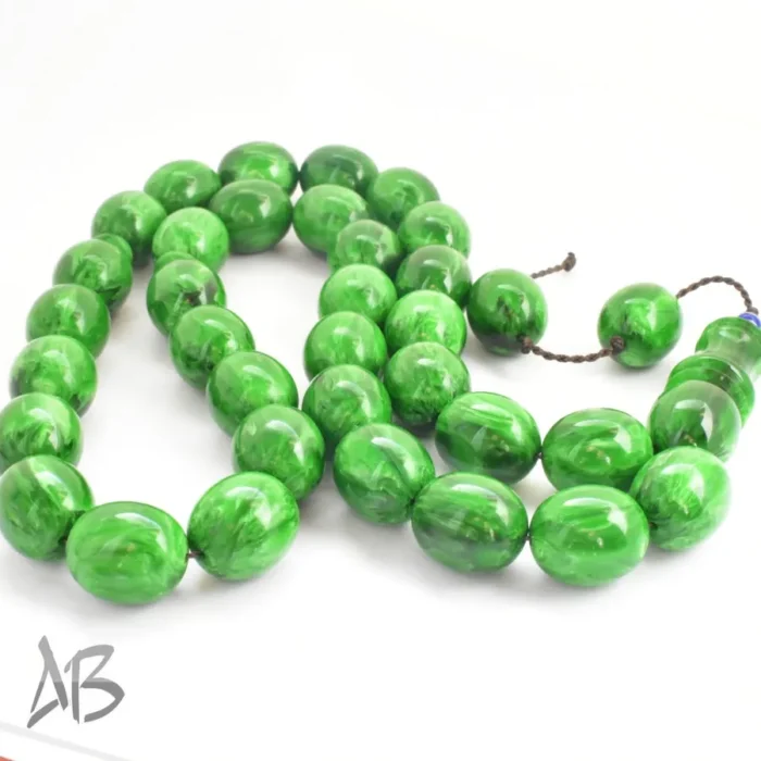 تسبیح سندلوس 33 دانه اصل کد 1127 بودار تراش بیضی خوشرنگ و جذاب آقابزرگ - Image 3