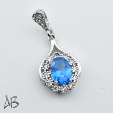 گردنبند مدالی نگین توپاز