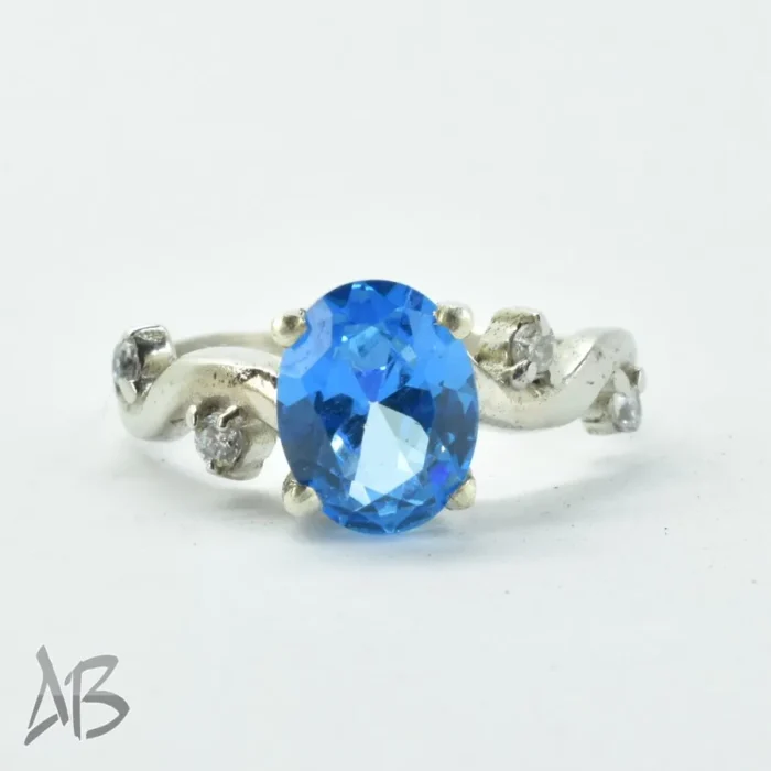 انگشتر نقره زنانه اصل با طراحی جدید و نگین توپاز درخشان کد 681 - Image 7