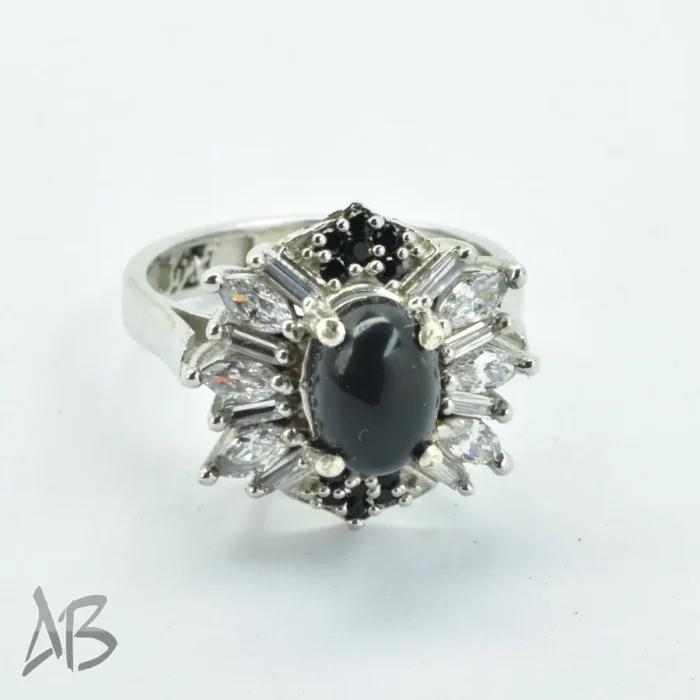 انگشتر نقره زنانه اسموکی کوارتز (دودی) طبیعی با نگین‌های مارکیز آقابزرگ کد 685 - Image 6