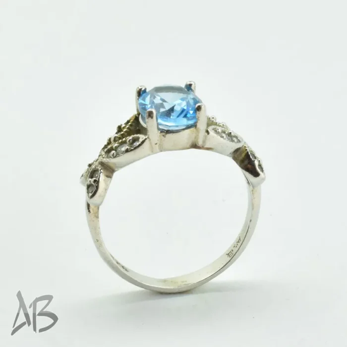 انگشتر نقره زنانه اصل نگین توپاز درخشان و ركاب پروانه‌ای کد 687 - Image 3