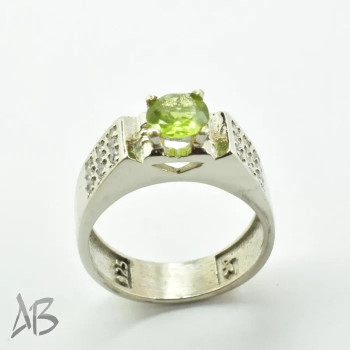 M214 (5)_28_11zon انگشتر مردانه نقره با طراحی جذاب و نگین زبرجد آقابزرگ کد 214 - Image 8