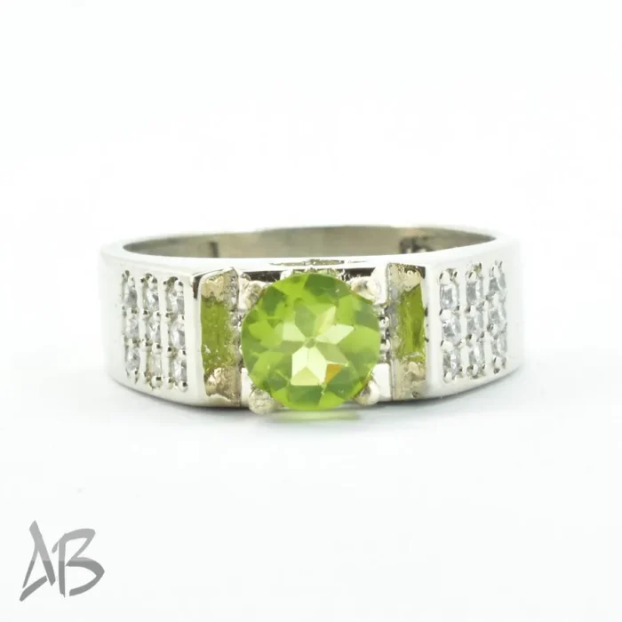 M214 (6)_29_11zon انگشتر مردانه نقره با طراحی جذاب و نگین زبرجد آقابزرگ کد 214 - Image 3