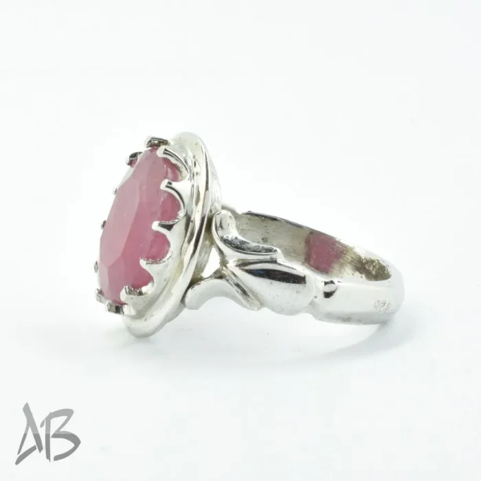 انگشتر نقره دست‌ساز مردانه بسیار زیبا با نگین یاقوت سرخ کد 215 - Image 6