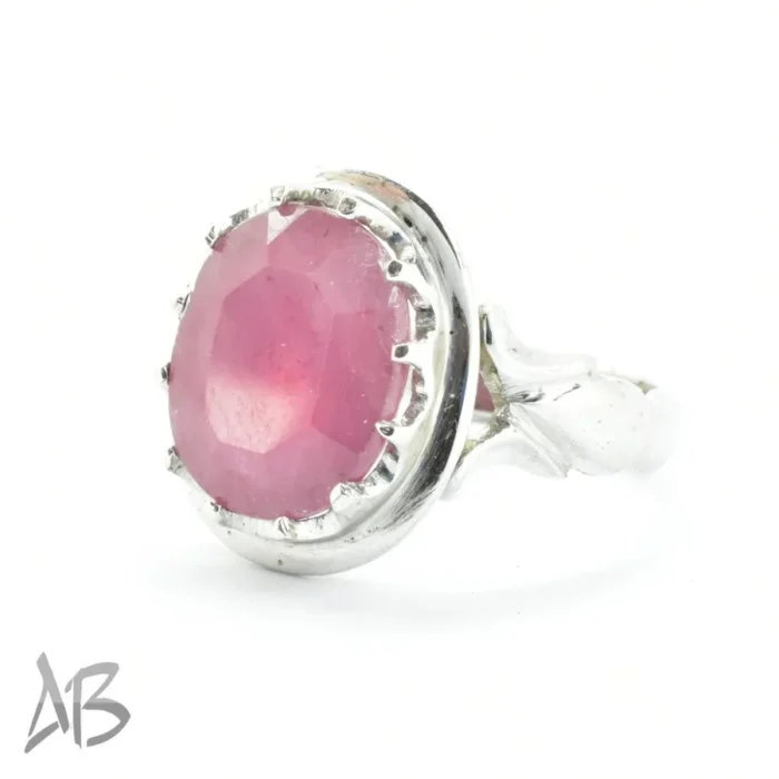 انگشتر نقره دست‌ساز مردانه بسیار زیبا با نگین یاقوت سرخ کد 215 - Image 7