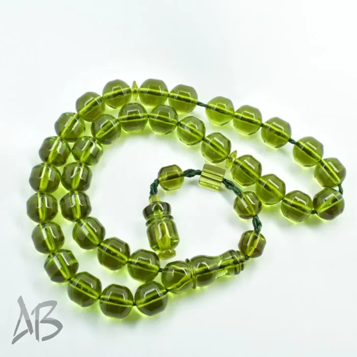 تسبیح سندلوس بودار 33 دانه اصل کد 1128 تراش دوکی قپان دار بسیار زیبا آقابزرگ - Image 7