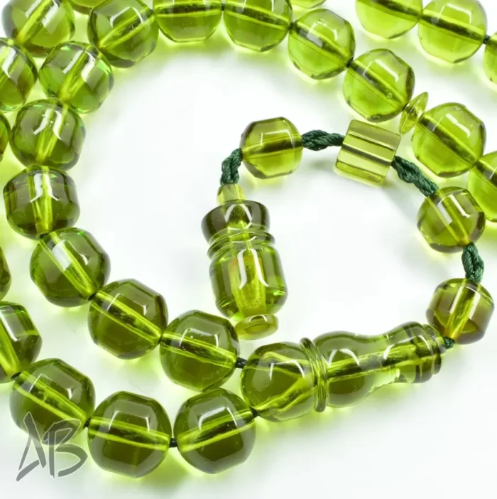 تسبیح سندلوس بودار 33 دانه اصل کد 1128 تراش دوکی قپان دار بسیار زیبا آقابزرگ - Image 8