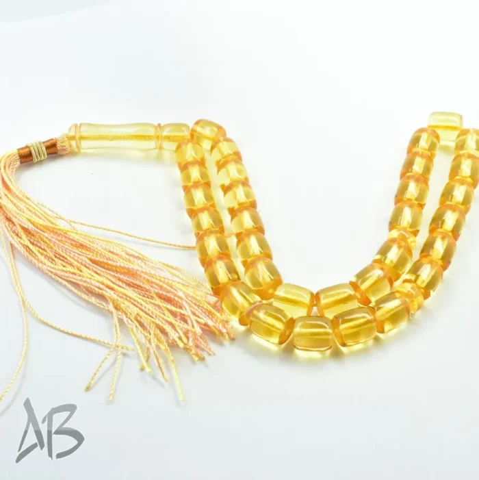 تسبیح سندلوس بودار 33 دانه اصل کد 1129 استوانه‌ای لبه گرد ریز خوشرنگ شفاف آقابزرگ - Image 4