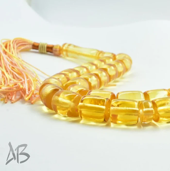 تسبیح سندلوس بودار 33 دانه اصل کد 1129 استوانه‌ای لبه گرد ریز خوشرنگ شفاف آقابزرگ - Image 5