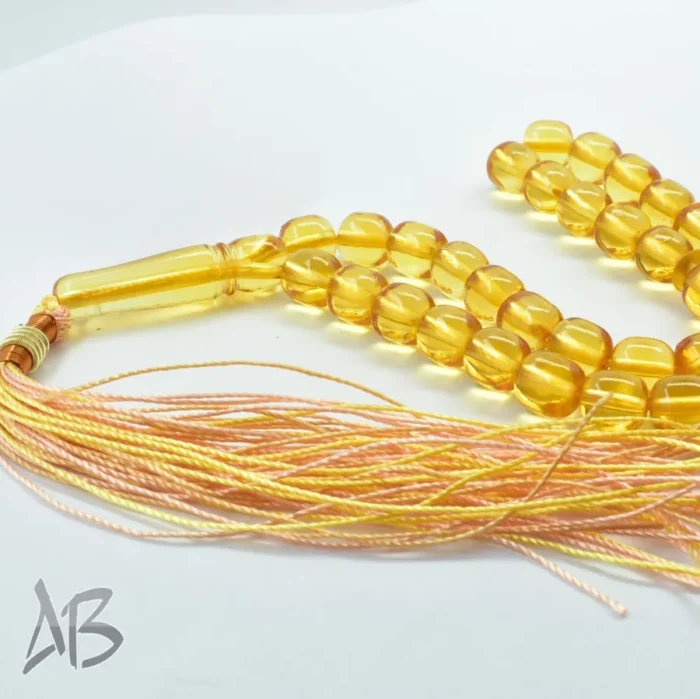 تسبیح سندلوس بودار 33 دانه اصل کد 1130 استوانه‌ای شفاف آقابزرگ - Image 3