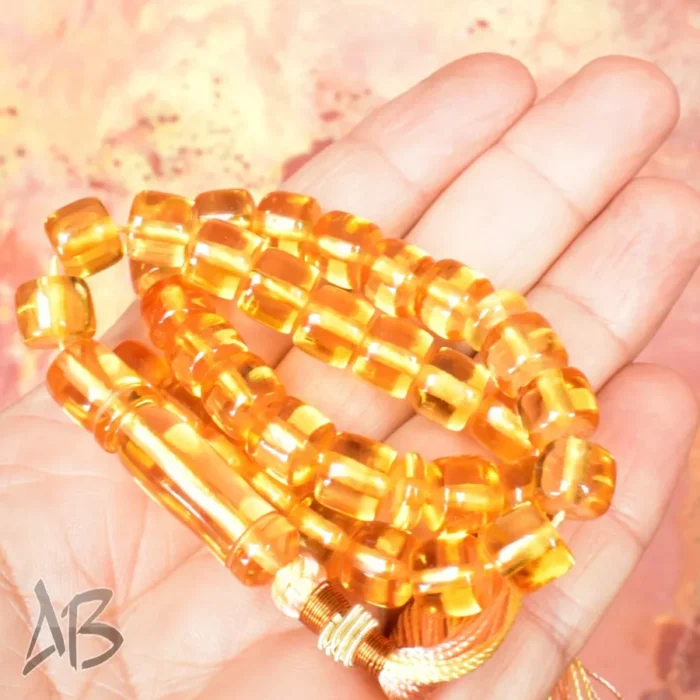 تسبیح سندلوس بودار 33 دانه اصل کد 1131 استوانه‌ای ریز شفاف آقابزرگ - Image 6