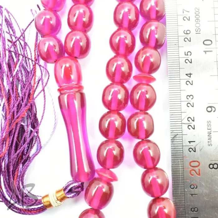 تسبیح سندلوس بودار 33 دانه اصل کد 1134 گرد سرخابی بسیار زیبا آقابزرگ - Image 8