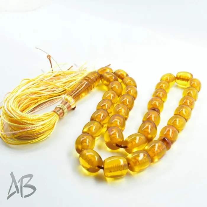 تسبیح سندلوس بودار 33 دانه اصل کد 1135 استوانه‌ای پرتقالی طرح قدیم آقابزرگ - Image 4