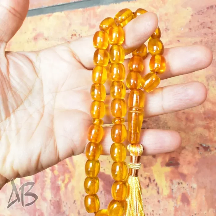 تسبیح سندلوس بودار 33 دانه اصل کد 1135 استوانه‌ای پرتقالی طرح قدیم آقابزرگ - Image 6