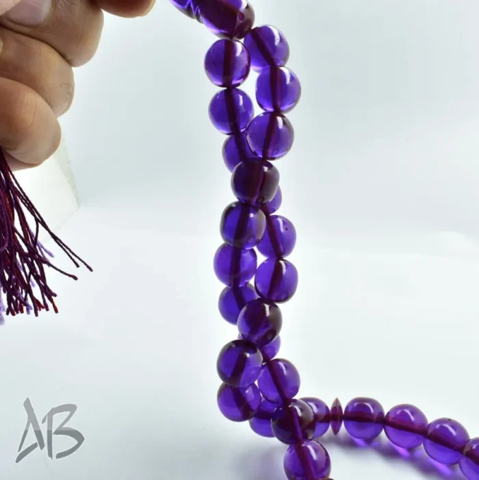 تسبیح سندلوس 33 دانه بودار گرد دوپوست آبی و بادمجانی کد 1136 آقابزرگ - Image 11