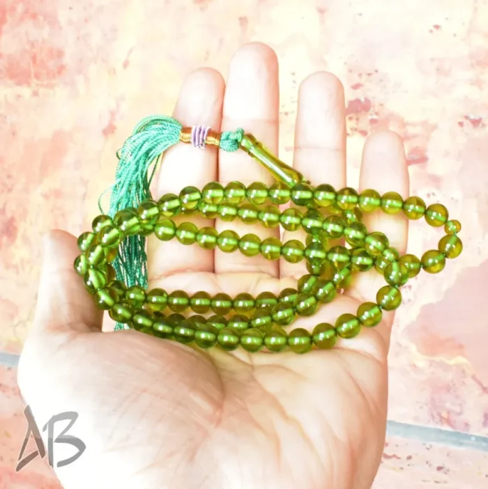 تسبیح سندلوس 100 دانه (101 دانه) کد 1138 بودار گرد سبز آقابزرگ - Image 6