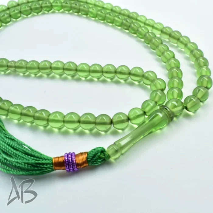 تسبیح سندلوس 100 دانه (101 دانه) کد 1139 بودار گرد سبز خوشرنگ آقابزرگ - Image 3