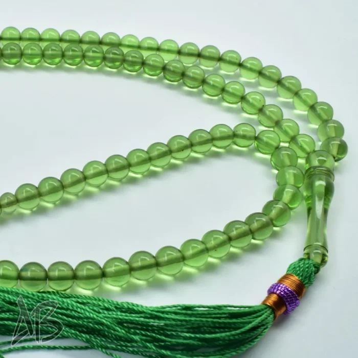 تسبیح سندلوس 100 دانه (101 دانه) کد 1139 بودار گرد سبز خوشرنگ آقابزرگ - Image 5