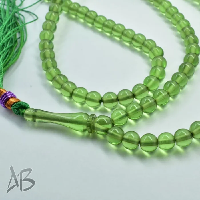 تسبیح سندلوس 100 دانه (101 دانه) کد 1139 بودار گرد سبز خوشرنگ آقابزرگ - Image 6