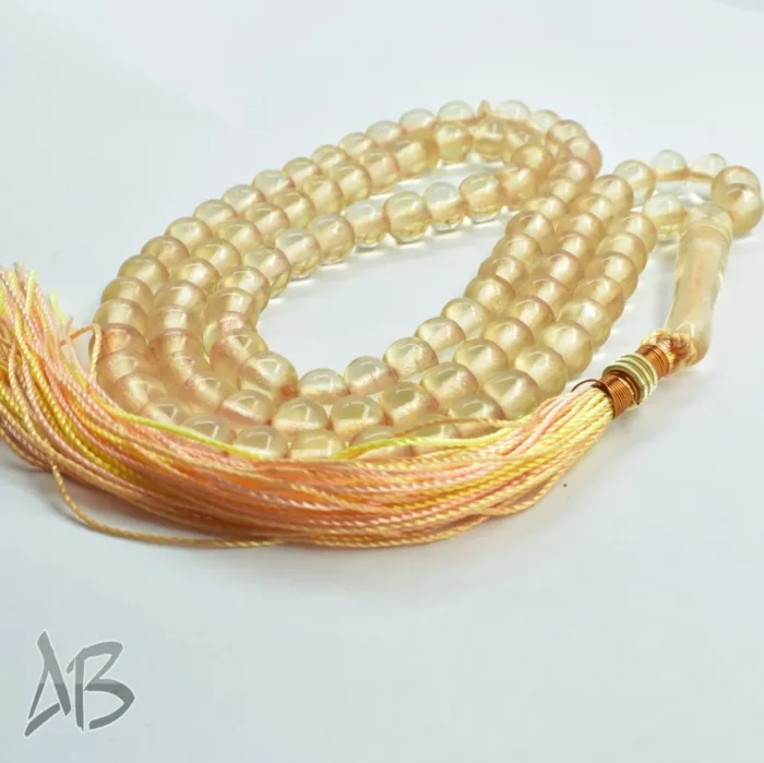 تسبیح سندلوس 100 دانه (101 دانه) کد 1141 بودار کرمی رنگ آقابزرگ - Image 4