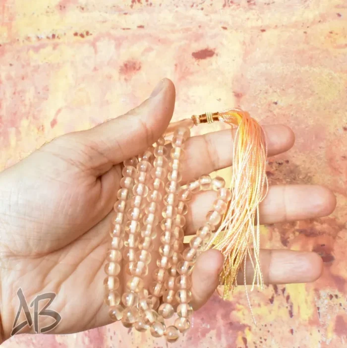 تسبیح سندلوس 100 دانه (101 دانه) کد 1141 بودار کرمی رنگ آقابزرگ - Image 6