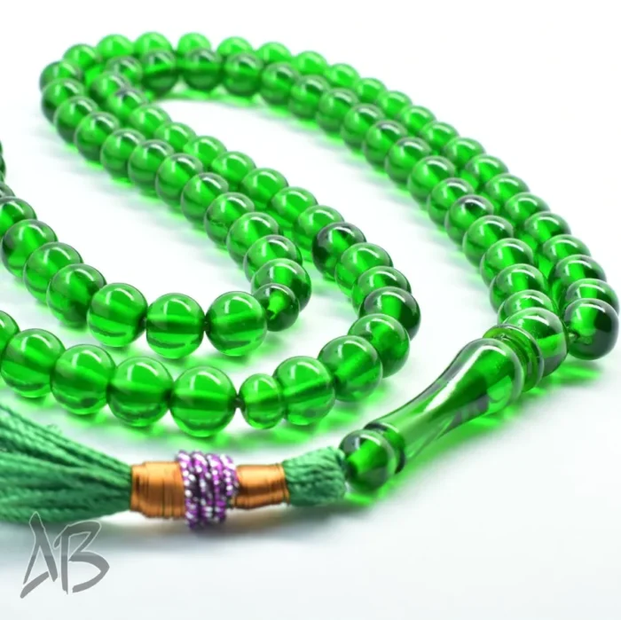 تسبیح سندلوس 100 دانه (101 دانه) کد 1142 بودار گرد سبز خوشرنگ آقابزرگ - Image 4