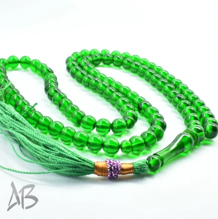 تسبیح سندلوس 100 دانه (101 دانه) کد 1142 بودار گرد سبز خوشرنگ آقابزرگ - Image 5