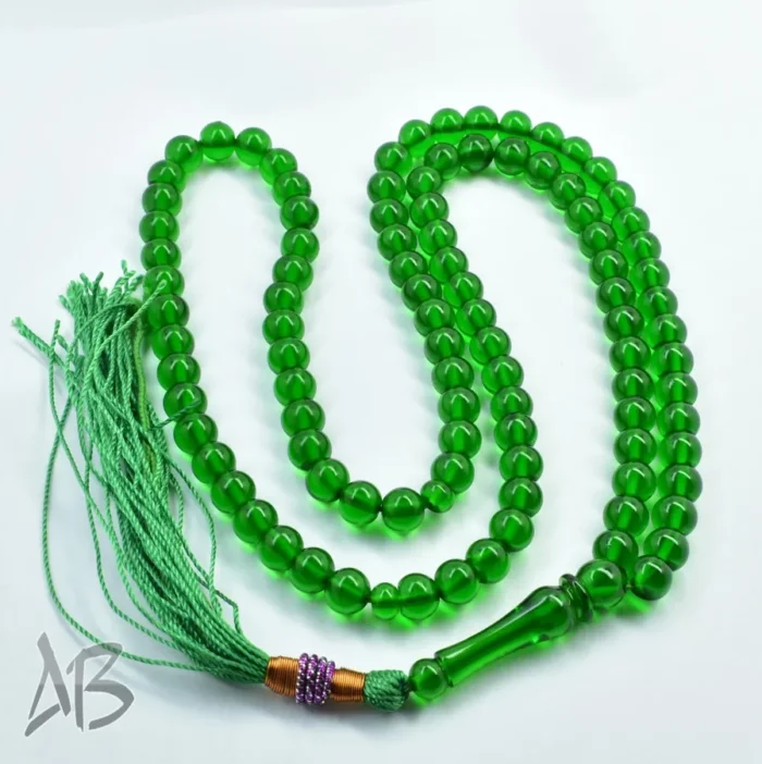تسبیح سندلوس 100 دانه (101 دانه) کد 1142 بودار گرد سبز خوشرنگ آقابزرگ - Image 6