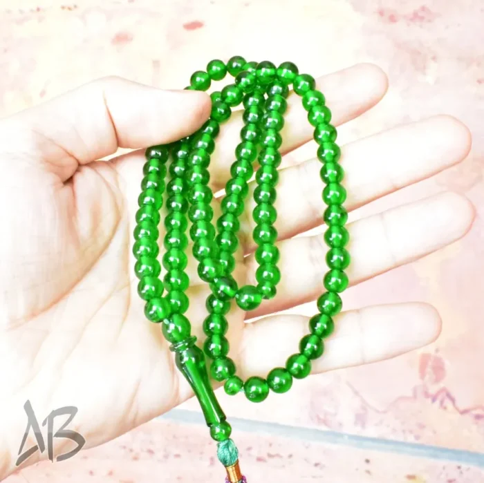 تسبیح سندلوس 100 دانه (101 دانه) کد 1142 بودار گرد سبز خوشرنگ آقابزرگ - Image 7