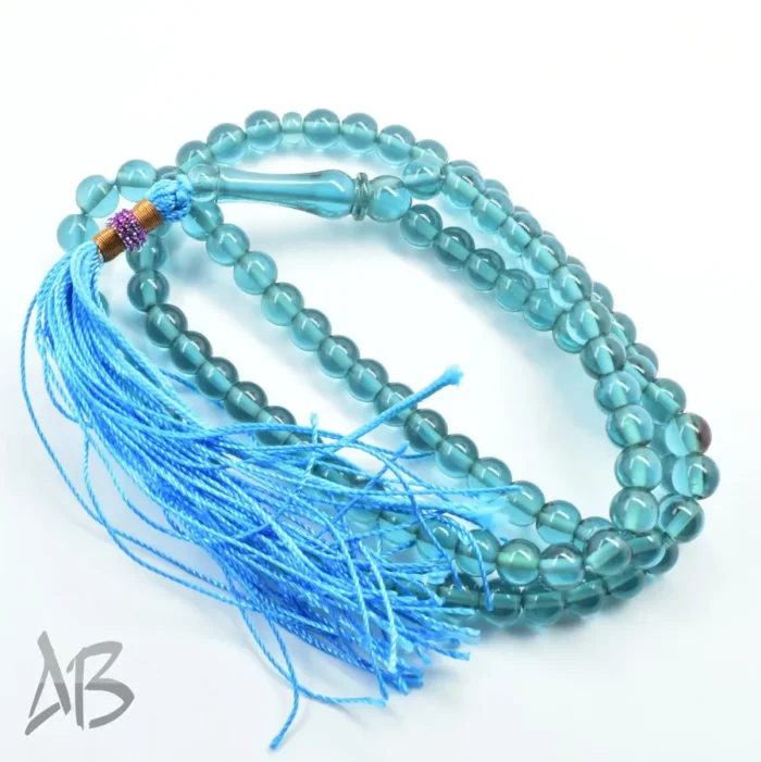 تسبیح سندلوس 100 دانه (101 دانه) کد 1145 بودار گرد آبی روشن آقابزرگ - Image 6