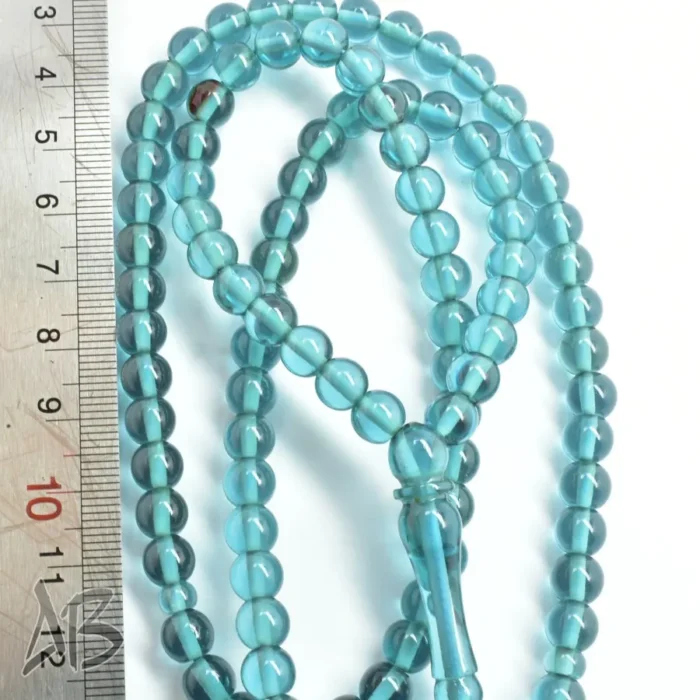 تسبیح سندلوس 100 دانه (101 دانه) کد 1145 بودار گرد آبی روشن آقابزرگ - Image 8