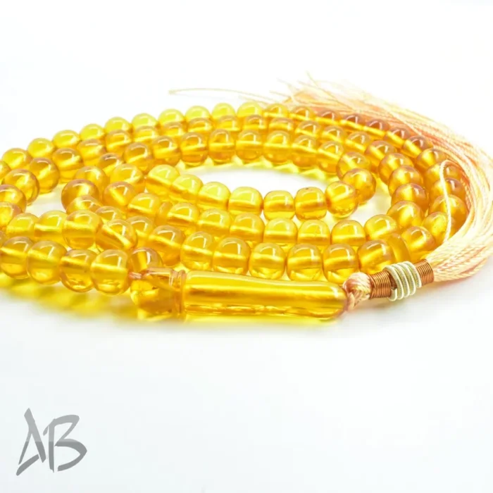 تسبیح سندلوس 100 دانه (101 دانه) کد 1147 بودار گرد زرد خوشرنگ آقابزرگ - Image 5