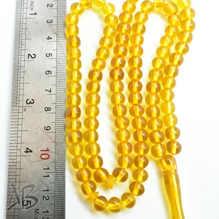 تسبیح سندلوس 100 دانه (101 دانه) کد 1147 بودار گرد زرد خوشرنگ آقابزرگ - Image 7