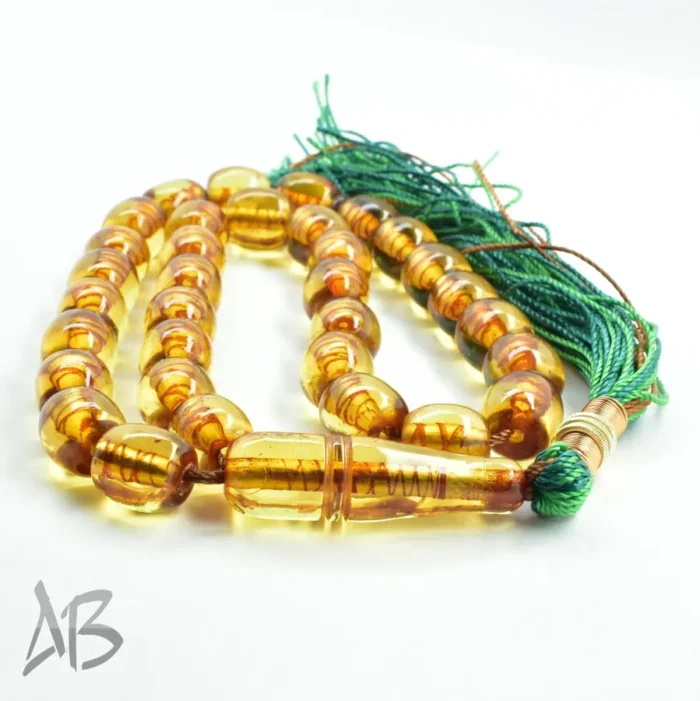 تسبیح سندلوس بودار 33 دانه اصل کد 1149 استوانه‌ای خوشدست کوتاه طرح قدیم آقابزرگ - Image 5