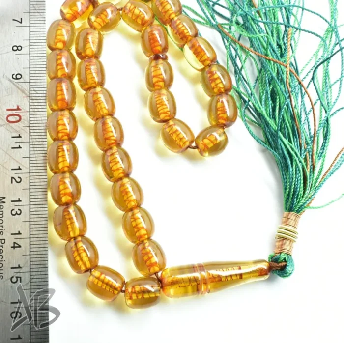 تسبیح سندلوس بودار 33 دانه اصل کد 1149 استوانه‌ای خوشدست کوتاه طرح قدیم آقابزرگ - Image 7