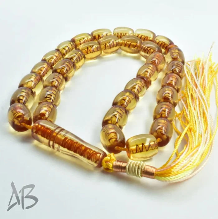 تسبیح سندلوس بودار 33 دانه اصل کد 1151 استوانه‌ای کشیده خوشدست کوتاه طرح قدیم آقابزرگ - Image 4