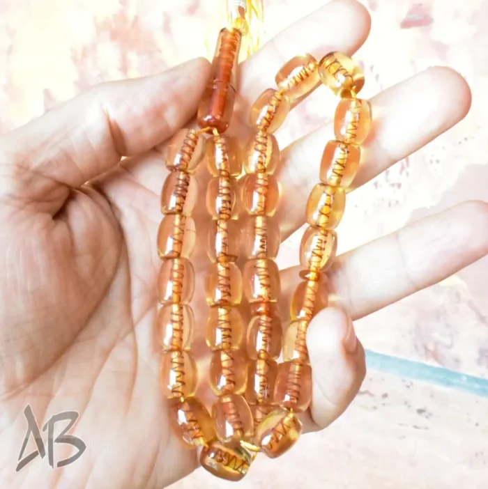 تسبیح سندلوس بودار 33 دانه اصل کد 1151 استوانه‌ای کشیده خوشدست کوتاه طرح قدیم آقابزرگ - Image 6